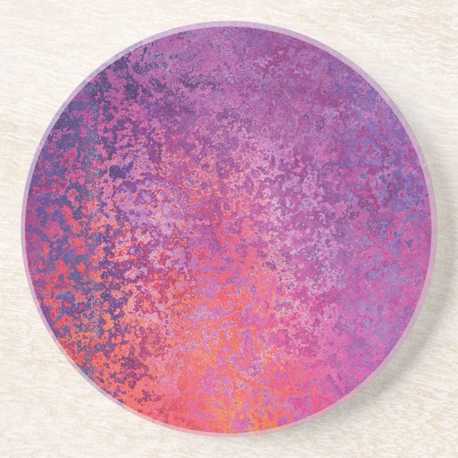 Porta-copos design de textura abstrato em rosa e roxo (Frente)