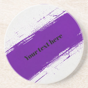 Porta-copos Design de Tipografia Branco Roxo Personalizado