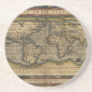 Porta-copos Design do Atlas Histórico do Mapa do Mundo de Vin