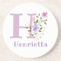 Design do Nome de adição inicial e flores