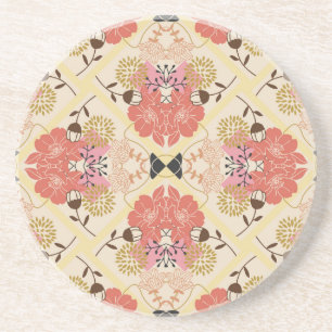 Porta-copos Design Floral de padrão de colheita contínua.