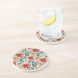 Porta-copos DESIGN Floral Sandstone Gerado por AI