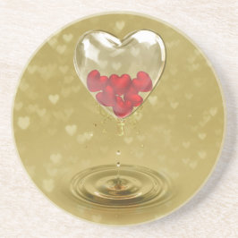 Porta-copos Design Romântico do Coração do Vidro