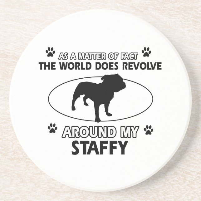 Porta-copos Design staffy engraçado (Frente)