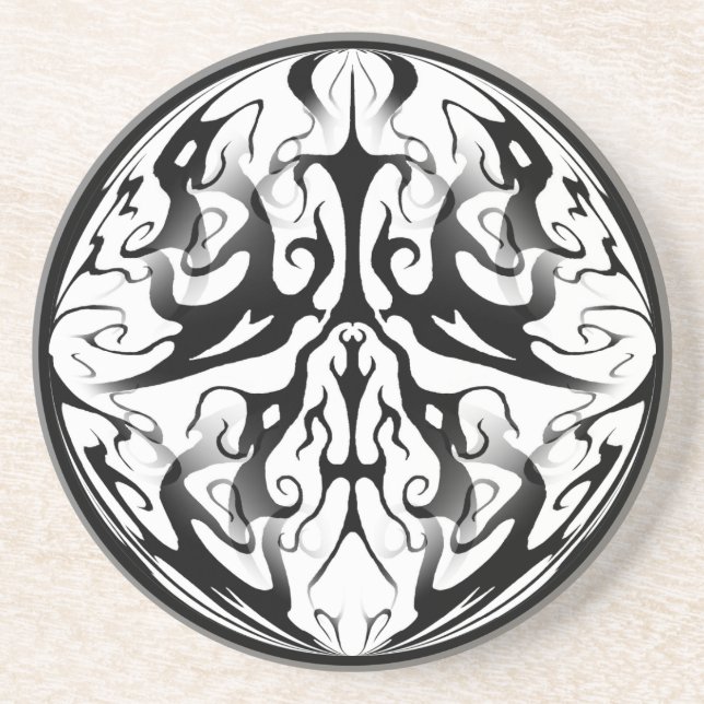 Porta-copos Design Tribal Face em Fogo e Chamas (Frente)