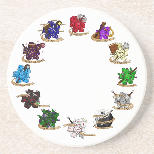 Porta-copos Designs de gelo da classe Dungeons e Dragon (Frente)