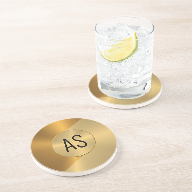 Porta-copos Designs geométricas de cobre e Dourado metálico (Lateral)