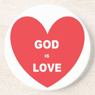 Porta copos Deus É Amor Coração Vermelho