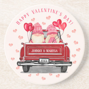 Porta-copos Dia de os namorados Gnome Casal Vintage Red Truck