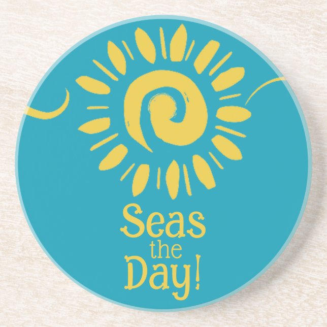 Porta-copos Dia dos Mares da Casa Amarelo da Praia Moderna Sun (Frente)