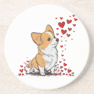 Porta-copos Dia dos Namorados Cachorro Fofo Corgi Dia dos Namo