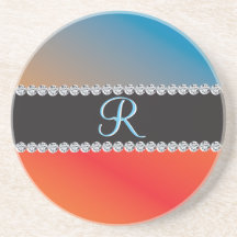 Diamante preto azul 3d Monograma inicial