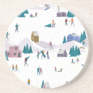 Porta-copos Dias feriados nos Alpes de inverno: pessoas ativas