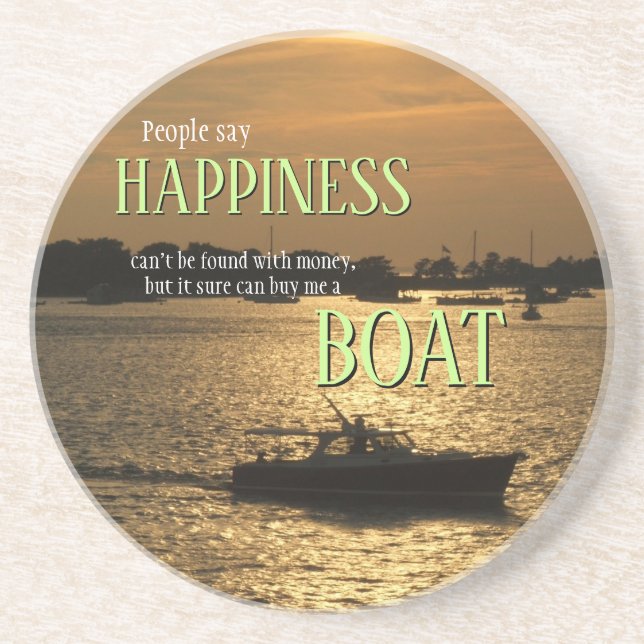 Porta-copos Dinheiro não pode Comprar o barco da felicidade no (Frente)