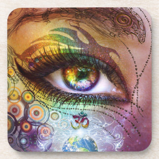 Porta copos do amor & da luz do olho do arco-íris