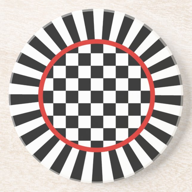 Porta copos do arenito da verificação do bobo da (Frente)