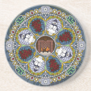 Porta copos do arenito de Nouveau do inverno