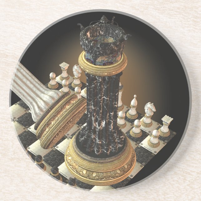 Porta copos do arenito do grupo de xadrez (Frente)