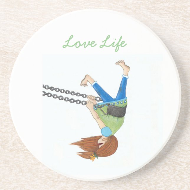 Porta copos do arenito do tempo do balanço (Frente)