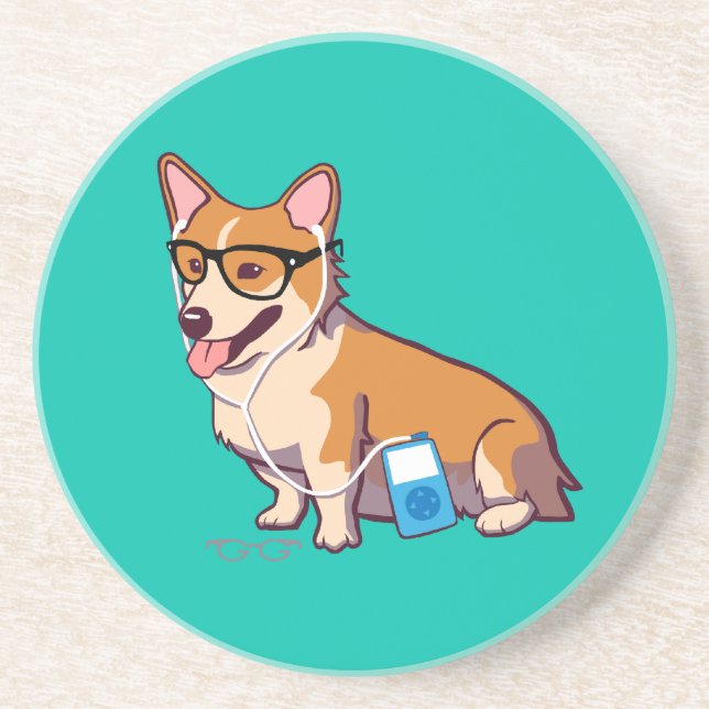 Porta copos do Corgi do hipster (sem texto) (Frente)