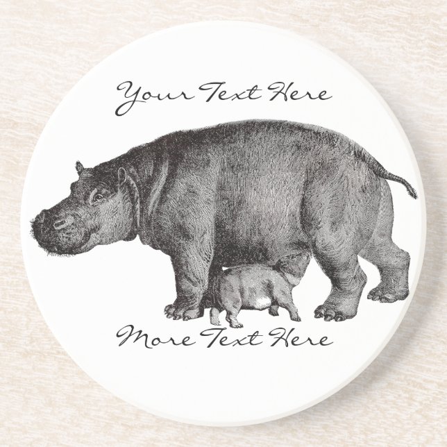 Porta copos do hipopótamo do vintage (Frente)