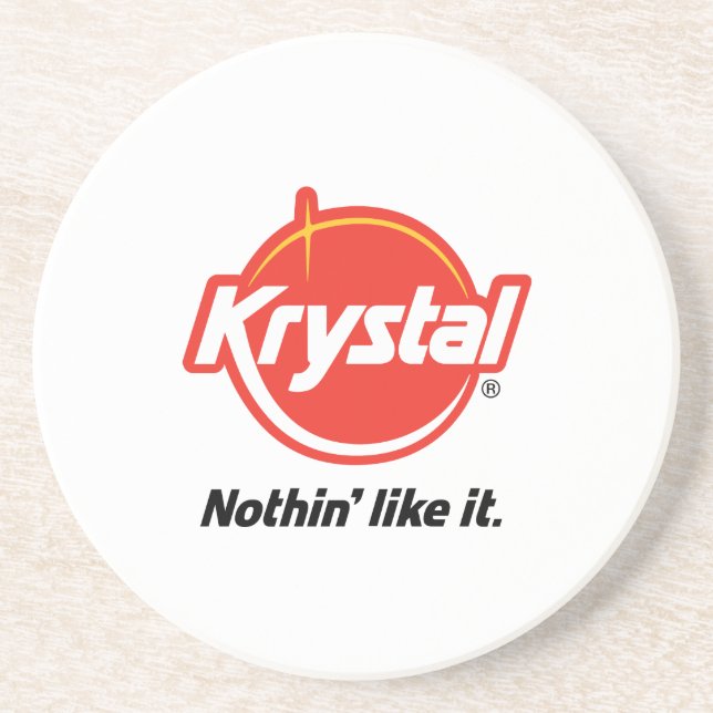 Porta copos do logotipo de Krystal no branco (Frente)