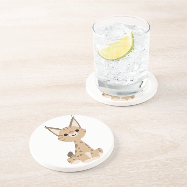 Porta copos do Lynx de Cartoon Bonito (Lateral)