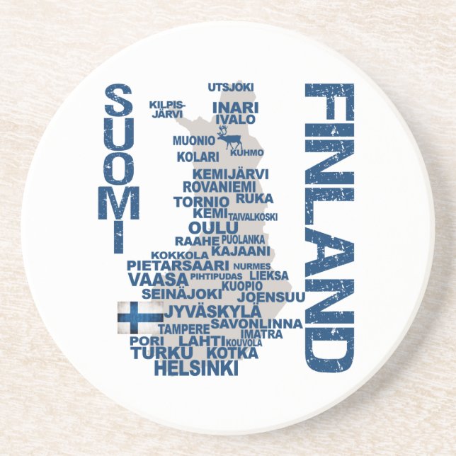 Porta copos do MAPA de FINLANDIA (Frente)