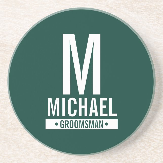 Porta copos do Monograma e Nome do Padrinho de cas (Frente)