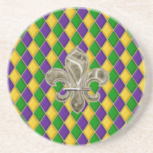 Porta copos do padrão Mardi Gras Harlequin com Fle