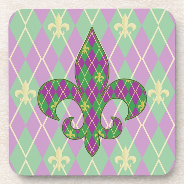 Porta copos do Quadrado de Argyle do Carnaval (Frente)