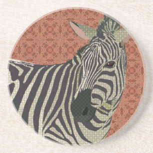 Porta copos do rosa da arte da zebra