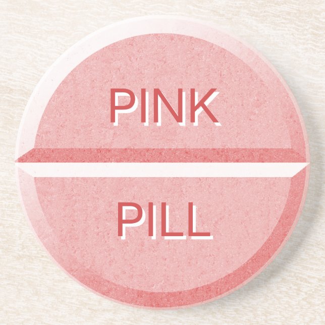 Porta copos do Tablet Pill Rosa de Texto Personali (Frente)
