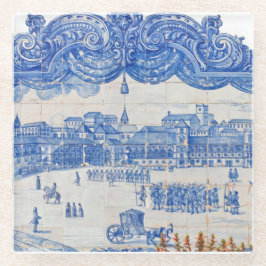 Porta copos do vidro do azulejo de Lisboa