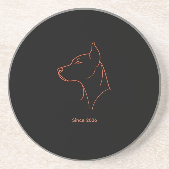 Porta-copos Doberman Minimalista Personalizada  (Frente)