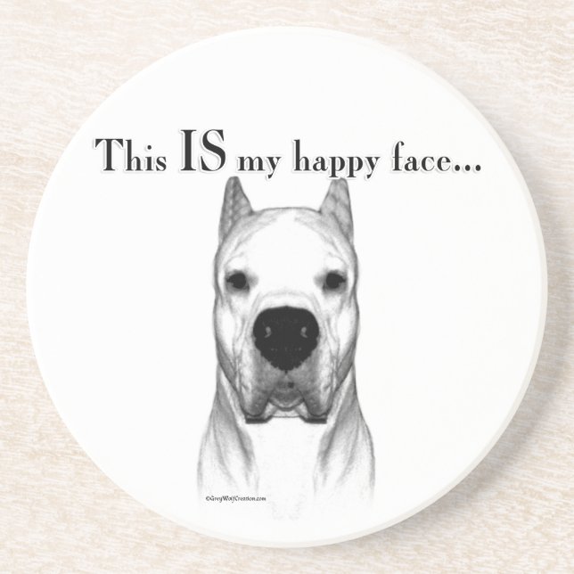 Porta-copos Dogo Argentino Happy Face (Frente)