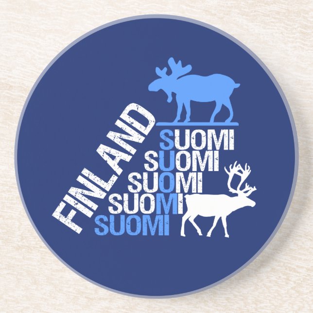 Porta copos dos alces & da rena de Finlandia (Frente)