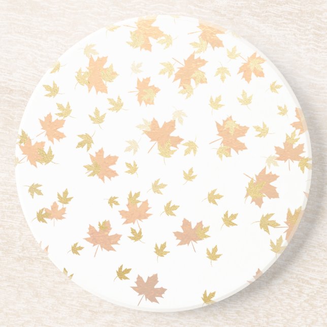Porta-copos Dourada Leaf Confetti em tela clara (Frente)