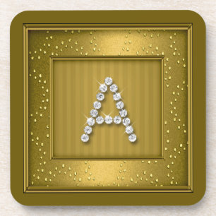 Porta copos Dourada Shimmer e Sparkle Mongram