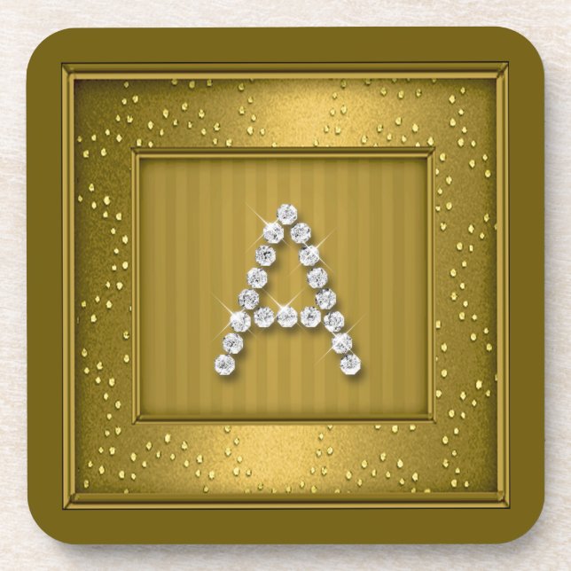 Porta copos Dourada Shimmer e Sparkle Mongram (Frente)