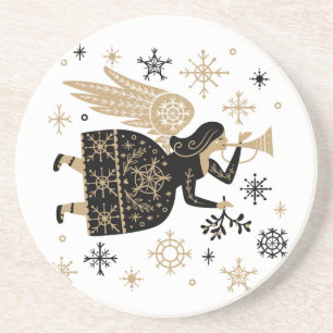 Porta-copos Dourado Angel Stars Natal Carol Square