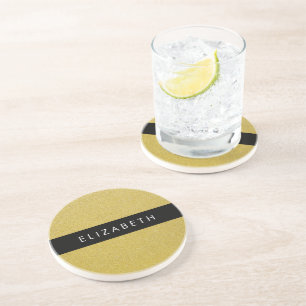 Porta-copos Dourado brilho, brilho brilhante, seu nome