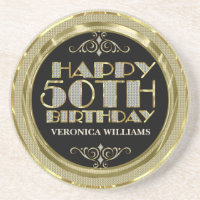 Dourado Glitter Happy 50º aniversário