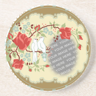 Porta-copos Dovs de Amor de Vintage Personalizados