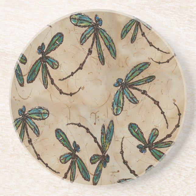 Porta-copos Dragonflies Rustic Cream (Frente)