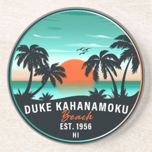 Porta-copos Duke Kahanamoku Beach Hawaii Retro Sunset Souvenir