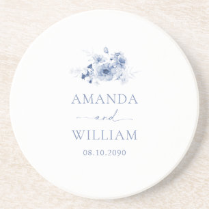 Porta-copos Dusty Blue Floral Wedding