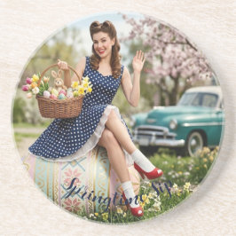 Porta-copos Easter Pin-Up Coaster | Vintage Gloss