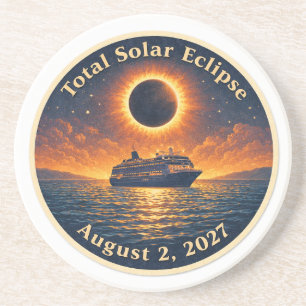 Porta-copos Eclipse Total do Sol 2 de agosto de 2027 navio cru