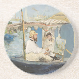 Porta-copos Edouard Manet - Pintura Monet no Barco Estúdio